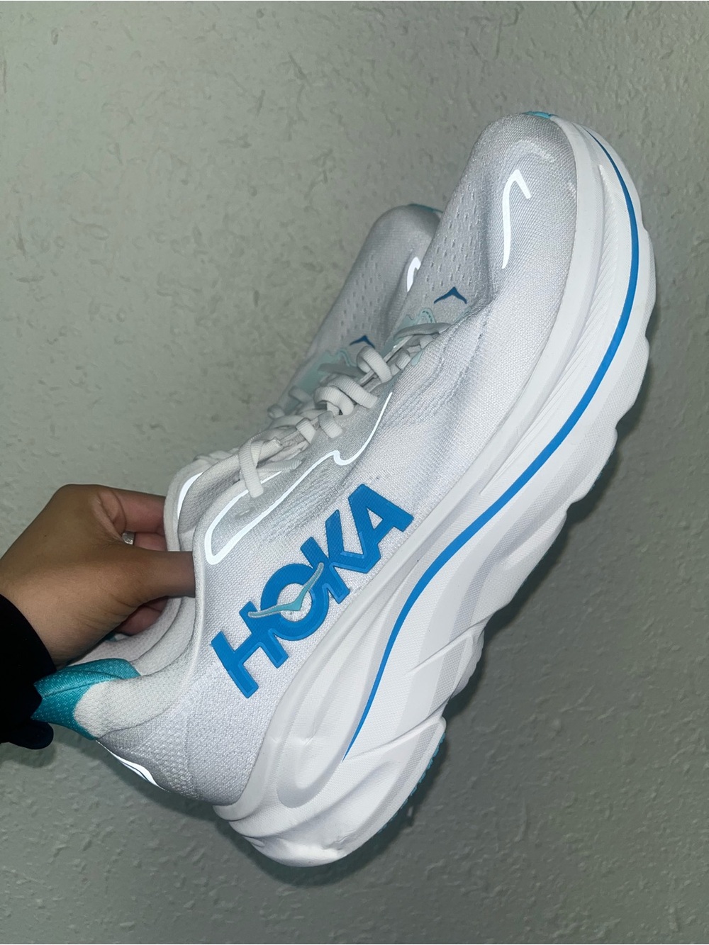 HOKA Clifton 10 Men’s Running Shoes White Blue